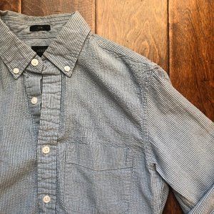 J. Crew Blue Striped Slim Fit Button Down Shirt